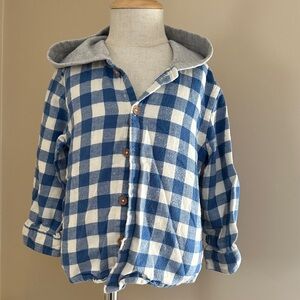 Ever Blue and White Plaid Hoodie